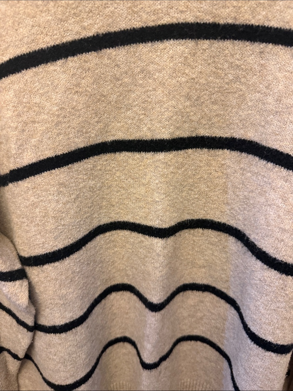 Aerie Beige Striped Crewneck Sweater - Casual Women's Knit - Picture 3 of 5